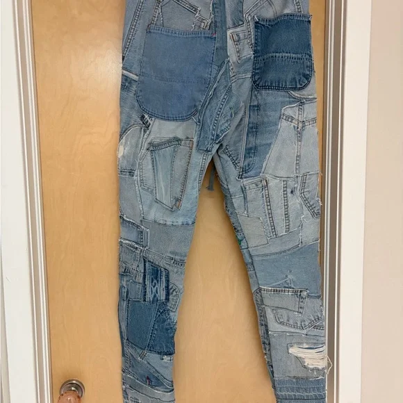 Greg Lauren mixed denim 34 lounge jeans Sz 2 - Picture 2 of 11